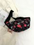 Flower Graphic Fanny Pack Zipper Large Capacity