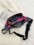 Flower Graphic Fanny Pack Zipper Large Capacity