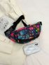 Flower Graphic Fanny Pack Zipper Large Capacity