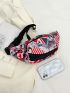 Butterfly Graphic Fanny Pack Zipper Large Capacity