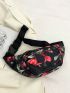 Flower Graphic Fanny Pack Zipper Large Capacity