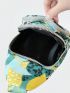 Zipper Front Nylon Travel Messenger Bag Outdoor Travel Printed Breast Bag