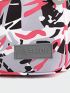 Zipper Front Nylon Travel Messenger Bag Outdoor Travel Printed Breast Bag