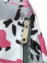 Zipper Front Nylon Travel Messenger Bag Outdoor Travel Printed Breast Bag