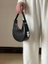 Half-moon Shoulder Bag For Women Fashion Pu Hobo Underarm Bag