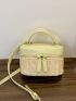 Mini Straw Bag Top Handle Chain Strap