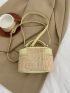 Mini Straw Bag Top Handle Chain Strap