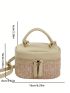 Mini Straw Bag Top Handle Chain Strap