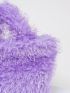 Small Bucket Bag Purple Fuzzy Fashionable