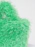 Small Bucket Bag Green Fuzzy Fashionable