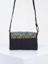 Vintage Small Envelope Bag Flower Embroidery Adjustable Strap