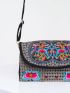 Vintage Small Envelope Bag Flower Embroidery Adjustable Strap