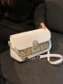 Letter Embroidery Square Bag Metal Decor Chain Strap For Daily