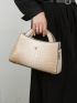 Crocodile Embossed Square Bag Double Handle For Work