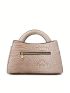 Crocodile Embossed Square Bag Double Handle For Work