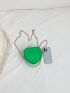 Mini Heart Shape Novelty Bag Metallic Faux Pearl Decor