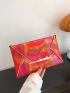 Tie Dye Envelope Bag Chevron Detail Flap PU Fashionable