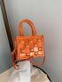 Mini Square Bag Embossed Double Handle Funky