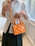 Mini Square Bag Embossed Double Handle Funky