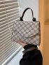 Mini Square Bag Geometric Pattern Top Handle