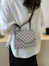 Mini Square Bag Geometric Pattern Top Handle