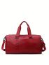 Solid Color Travel Bag Double Handle Minimalist Style