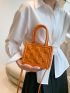 Mini Square Bag Embossed Double Handle Funky