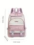 Colorblock Classic Backpack Medium Release Buckle Decor