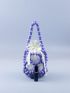 Beaded Satchel Bag With Drawstring Inner Pouch