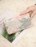 Flower Graphic Long Wallet Zipper Pu