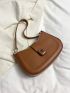 Minimalist Hobo Bag Small Zipper Brown