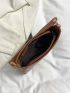 Minimalist Hobo Bag Small Zipper Brown