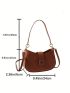 Minimalist Hobo Bag Small Zipper Brown