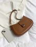 Minimalist Hobo Bag Small Zipper Brown