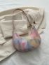 Small Hobo Bag Colorblock Chevron Pattern