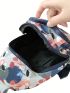 Zipper Front Nylon Travel Crossbody Bag Outdoor Sling Bag Random Pattern