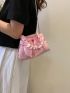 Small Satchel Bag Bow Decor Chain Strap Preppy Style