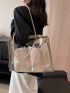 Clear Shoulder Tote Bag Double Handle With Inner Pouch