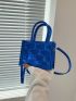 Mini Square Bag Embossed Detail Metallic Funky