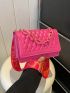 Mini Flap Square Bag Embossed Detail Chain Decor