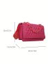 Mini Flap Square Bag Embossed Detail Chain Decor