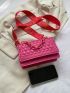 Mini Flap Square Bag Embossed Detail Chain Decor