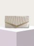 Shell Pleated Handbag, Shell Bag, Dinner Bag With Removable Chain, Shoulder Bag, Suitable For Parties, Weddings