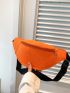 Medium Waist Bag Crocodile Embossed Neon Orange