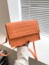 Small Square Bag Crocodile Embossed Flap