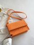 Small Square Bag Crocodile Embossed Flap