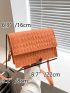 Small Square Bag Crocodile Embossed Flap