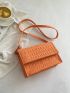 Small Square Bag Crocodile Embossed Flap