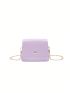 Mini Square Bag Solid Color Flap Chain Strap