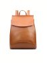 Minimalist Flap Backpack Medium Brown